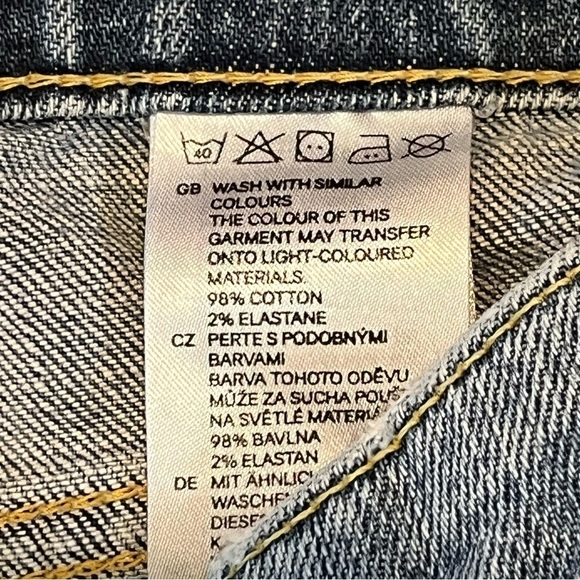 H&M LOGG Bootcut Jeans Womens Size 29 Blue Distressed Stretch Pockets - Picture 8 of 10